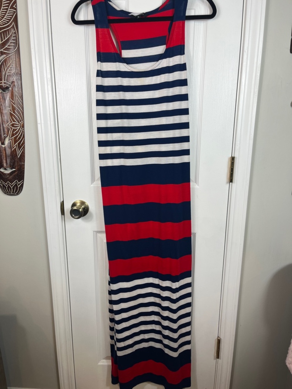 Just Love Red,white and blue striped maxi dress. Racerback XL. Sleeveless